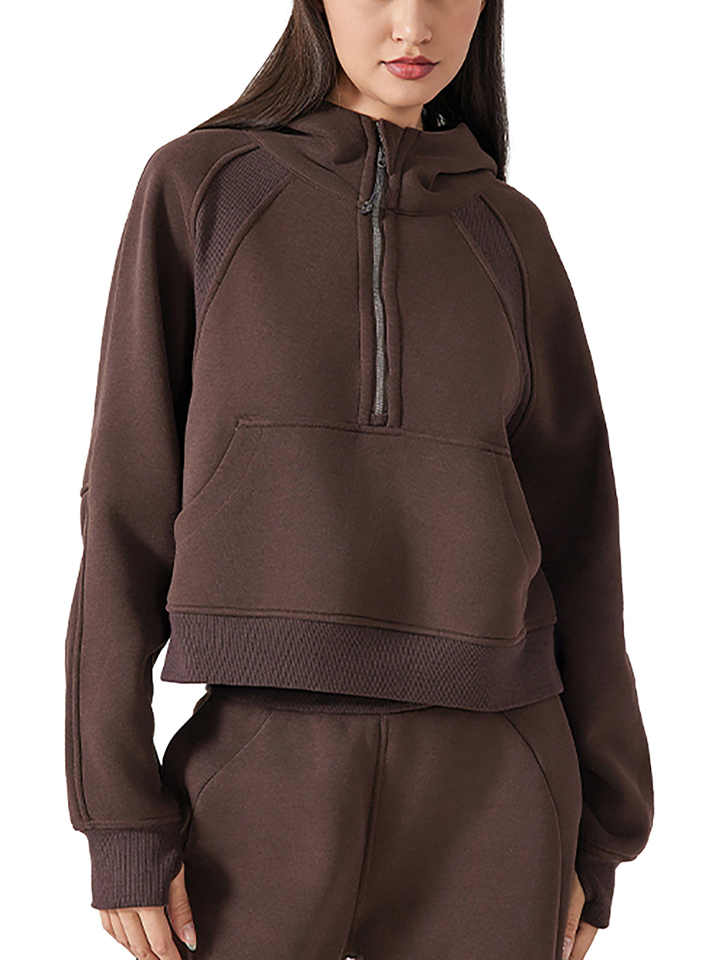 Women's Cropped Half-Zip Hoodie