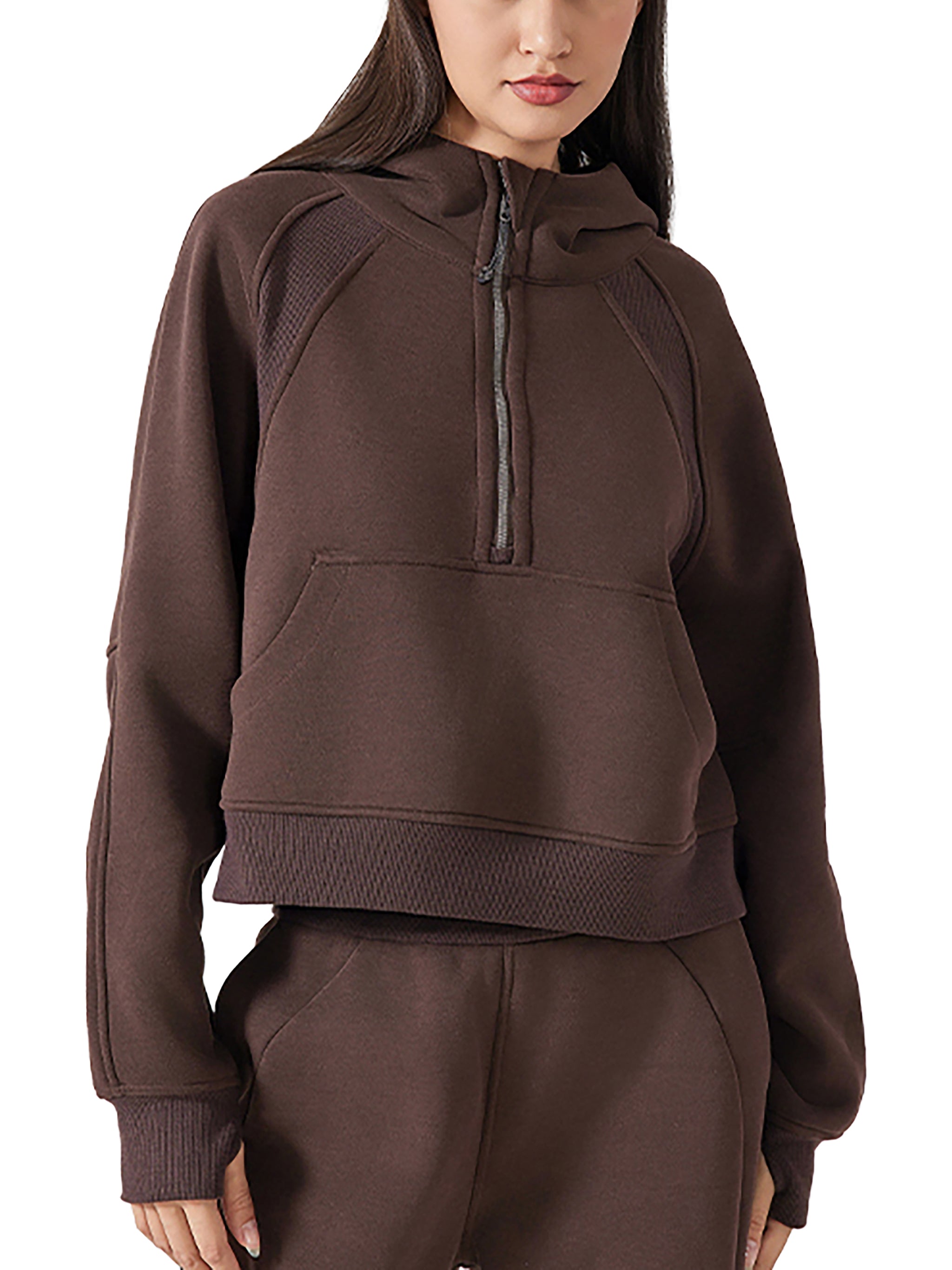 Women's Cropped Half-Zip Hoodie